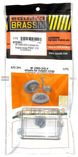 EDU672341 1:72 Eduard Brassin PRINT Bf109G-2/G-4 Wheels for Bulged Wings (EDU kit)