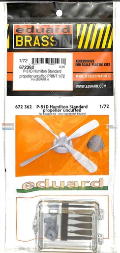 EDU672362 1:72 Eduard Brassin PRINT P-51D Mustang Hamilton Standard Propeller Uncuffed (EDU kit)