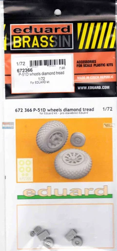 EDU672366 1:72 Eduard Brassin P-51D Mustang Wheels Diamond Tread (EDU kit)