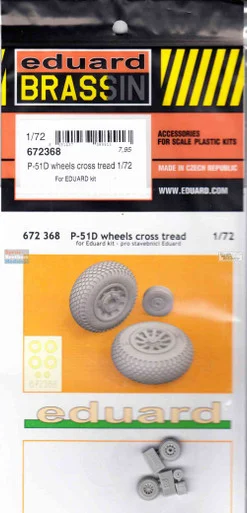 EDU672368 1:72 Eduard Brassin P-51D Mustang Wheels Cross Tread (EDU kit)