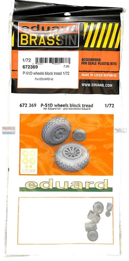 EDU672369 1:72 Eduard Brassin P-51D Mustang Wheels Block Tread (EDU kit)