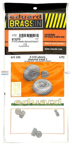 EDU672370 1:72 Eduard Brassin P-51D Mustang Wheels Diamond Tread 2 (EDU kit)