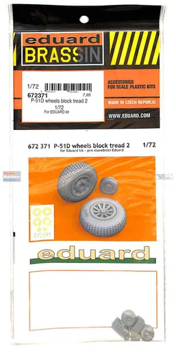 EDU672371 1:72 Eduard Brassin P-51D Mustang Wheels Block Tread 2 (EDU kit)