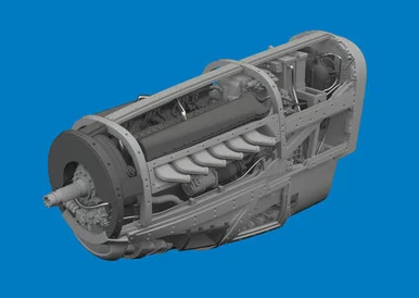1/72 Eduard P-51D engine PRINT Brassin for EDUARD