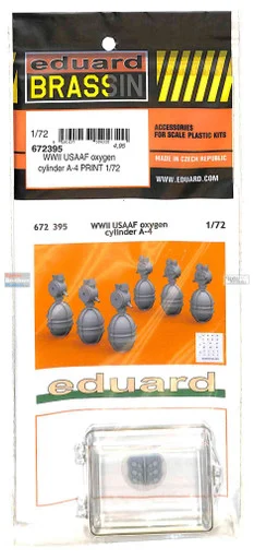 EDU672395 1:72 Eduard Brassin WW2 USAAF Oxygen Cylinder A-4 Set