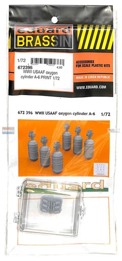 EDU672396 1:72 Eduard Brassin WW2 USAAF Oxygen Cylinder A-6 Set