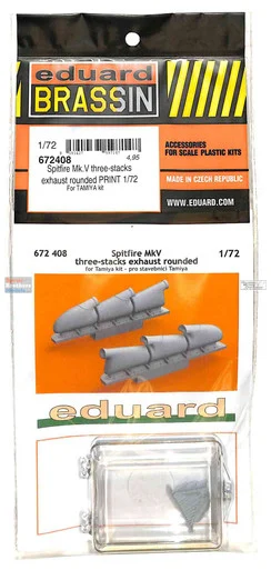 EDU672408 1:72 Eduard Brassin Spitfire Mk.V Three-Stacks Exhaust Rounded (TAM kit)