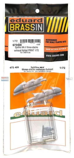 EDU672409 1:72 Eduard Brassin Spitfire Mk.V Three-Stacks Exhaust Fishtail (TAM kit)