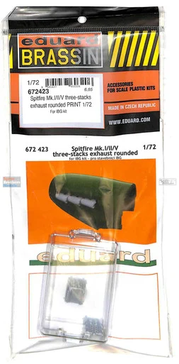 EDU672423 1:72 Eduard Brassin Spitfire Mk.I/II/V Three-Stacks Exhaust Rounded (IBG kit)