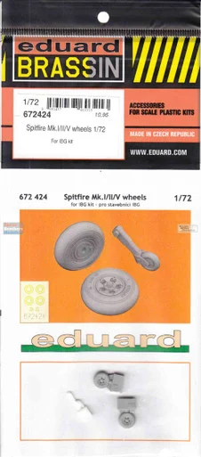 EDU672424 1:72 Eduard Brassin Spitfire Mk.I/II/V Wheels (IBG kit)