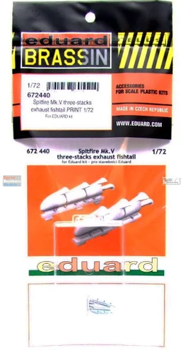 EDU672440 1:72 Eduard Brassin Spitfire Mk.V Three-Stacks Exhaust Fishtail (EDU kit)