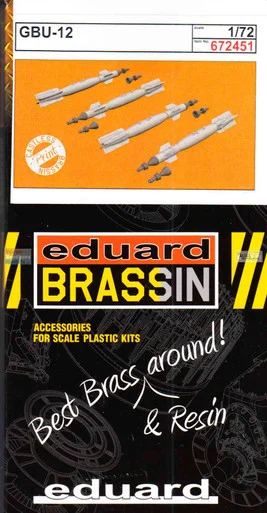 EDU672451 1:72 Eduard Brassin GBU-12 Paveway II 500lb Laser Guided Bomb Set