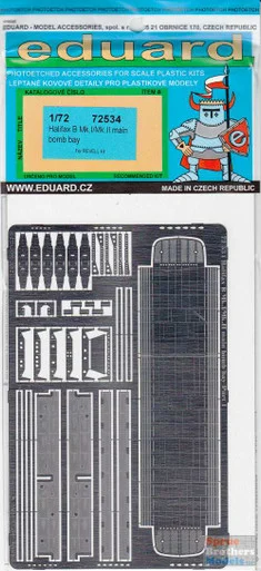 EDU72534 1:72 Eduard PE - Halifax B Mk I/II Main Bomb Bay Detail Set (REV kit) #72534