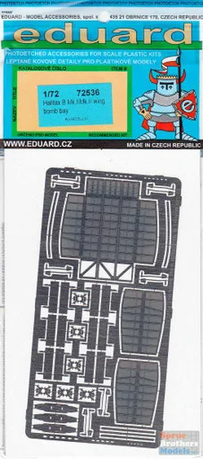EDU72536 1:72 Eduard PE - Halifax B Mk I/II Wing Bomb Bay Detail Set (REV kit) #72536
