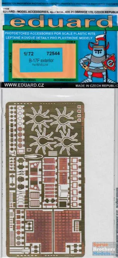 EDU72544 1:72 Eduard PE - B-17F Flying Fortress Exterior Detail Set (REV kit)