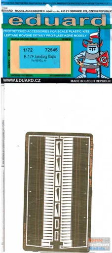 EDU72545 1:72 Eduard PE - B-17F Flying Fortress Landing Flaps (REV kit)