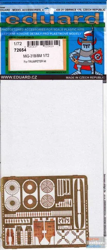 EDU72654 1:72 Eduard PE - MiG-31B/BM Foxhound Detail Set (HAS kit)