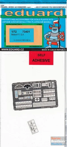 EDU73401 1:72 Eduard Color PE - Meteor F.1 Detail Set (DRA/CHC kit) #73401