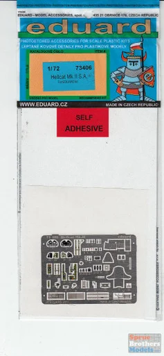EDU73406 1:72 Eduard Color PE - Hellcat Mk II Detail Set (EDU kit) #73406