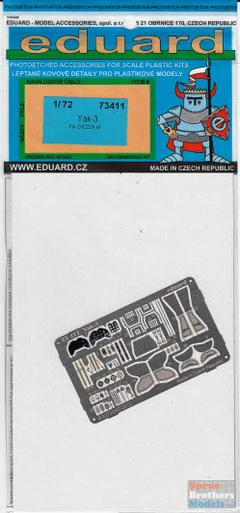 EDU73411 1:72 Eduard Color PE - Yak-3 Detail Set (ZVE kit) #73411
