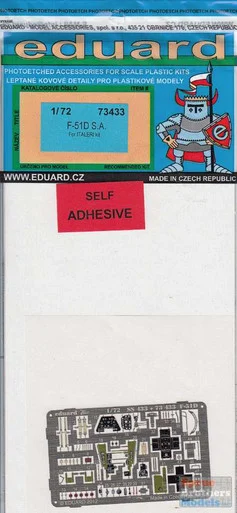 EDU73433 1:72 Eduard Color PE - F-51D Mustang Detail Set (ITA kit)