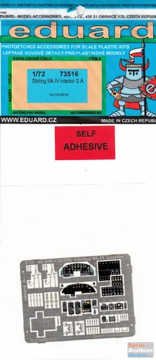 EDU73516 1:72 Eduard Color PE - Stirling Mk.IV Interior Detail Set (ITA kit)