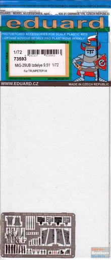EDU73593 1:72 Eduard Color PE - MiG-29UB Fulcrum Izdelye 9.51 Detail Set (TRP kit)