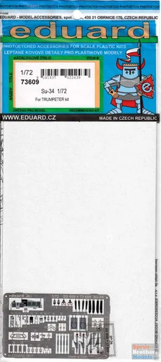 EDU73609 1:72 Eduard Color PE - Su-34 Fullback Detail Set (TRP kit)
