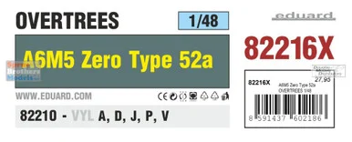 EDU82216X 1:48 Eduard A6M5 Zero Type 52a OVERTREES
