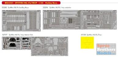 EDUBIG3321 1:32 Eduard BIG ED Spitfire Mk Vb/Trop Super Detail Set (HBS kit)