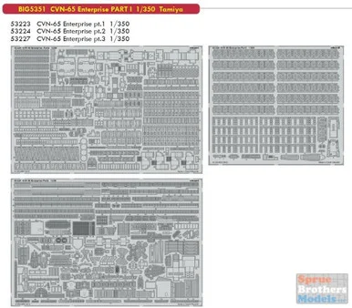 EDUBIG5351 1:350 Eduard BIG ED USS Enterprise CVN-65 Part 1 PE Super Set (TAM kit)