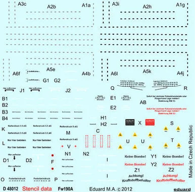 1/48 Eduard Decal Fw 190A stencils