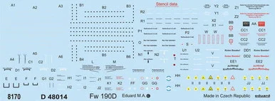 1/48 Eduard Decal Fw 190D stencils