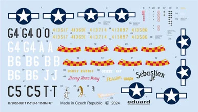 1/72 Eduard P-51D-5 357th FG Decal for EDUARD