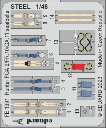 1/48 Eduard Hunter FGA.9/FR.10/GA.11 seatbelts STEEL