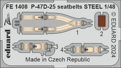 1/48 Eduard P-47D-25 seatbelts STEEL Zoom set