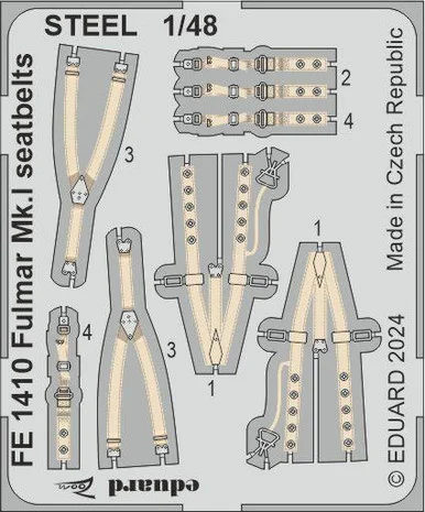 1/48 Eduard Fulmar Mk.I seatbelts STEEL Zoom set