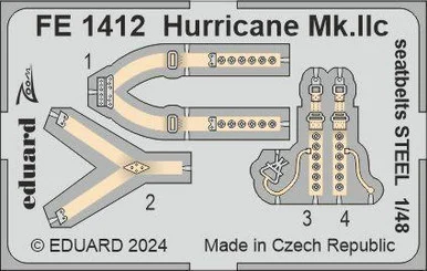 1/48 Eduard Hurricane Mk.IIc seatbelts STEEL Zoom set