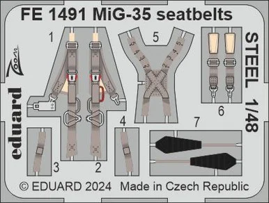 1/48 Eduard MiG-35 seatbelts STEEL Zoom set for HOBBY BOSS