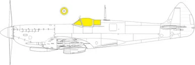 1/24 Eduard Spitfire Mk.VIII TFace MASK for AIRFIX