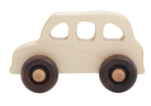 English Taxi Natural Colored Wood Toy Car - Wooden Story