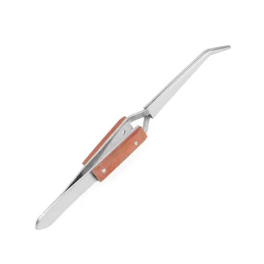 Enkay ENK1047-C Curved, Wood Handle Soldering Tweezer