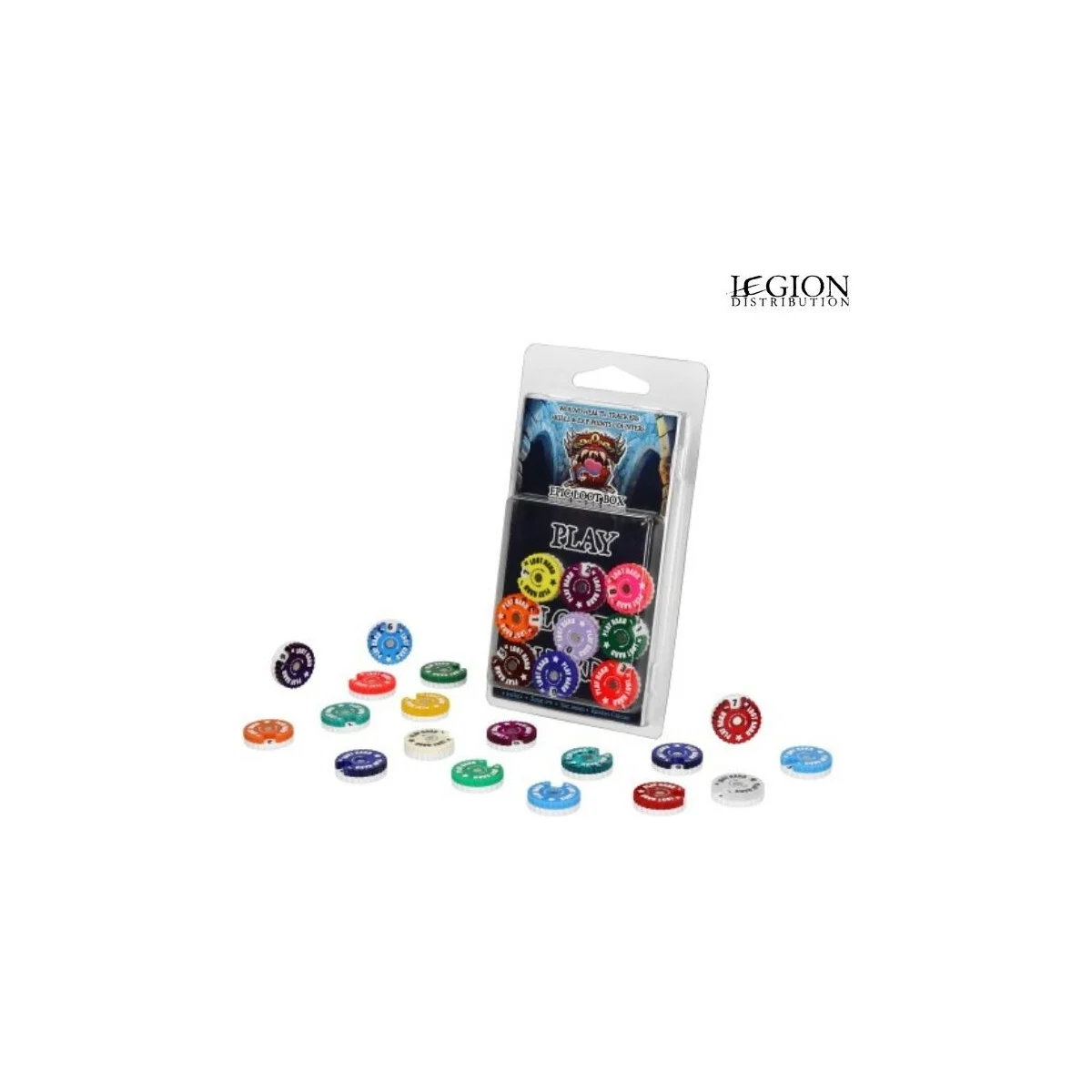 Epic Loot Box - 20mm Round Score Counters (0-9) 9 pieces