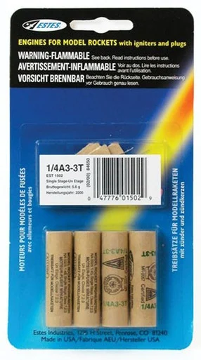 Estes EST1502 1/4A3-3T Engines/4pk