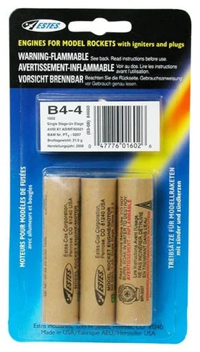 Estes 10019 B4-4 Engines/3pk