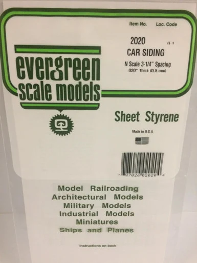 Evergreen Styrene Car Siding - N Scale