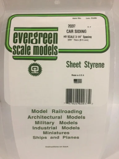 Evergreen Styrene Car Siding - HO Scale