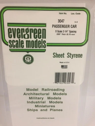 Evergreen Styrene Passenger Car Siding - O