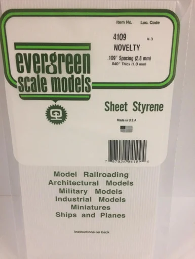 Evergreen Styrene Novelty Siding, .109 SP