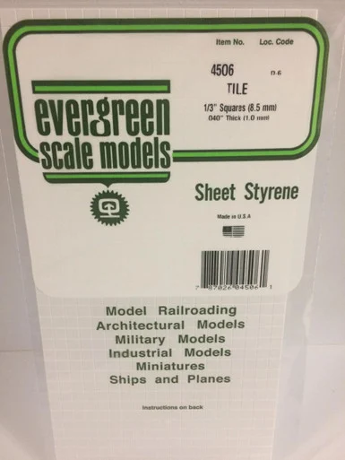Evergreen Styrene 1/3 Square Tile